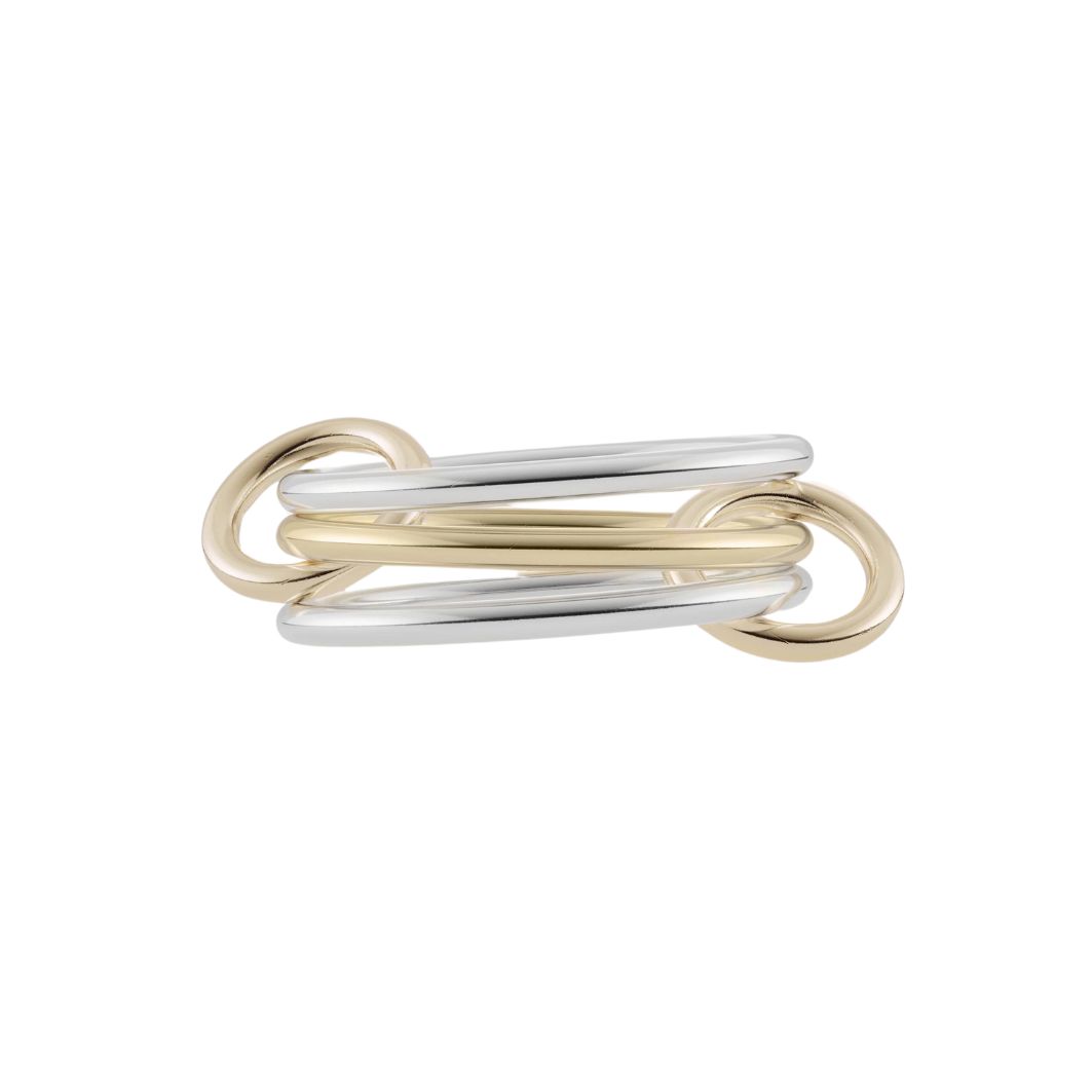 Spinelli Kilcollin 18kt Yellow Gold and Sterling Silver Solarium Mx Ring